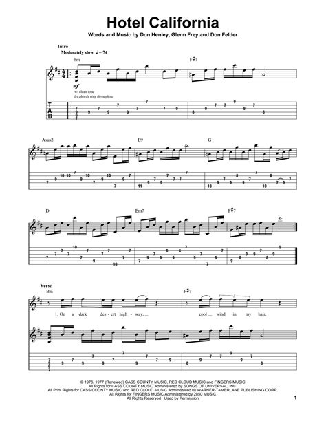 Hotel California sheet music by Eagles (Guitar Tab Play-Along – 96947)