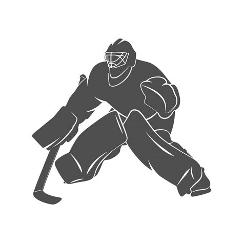 Silhouette hockey goalie player on a white background. Vector illustration. 2685231 Vector Art ...