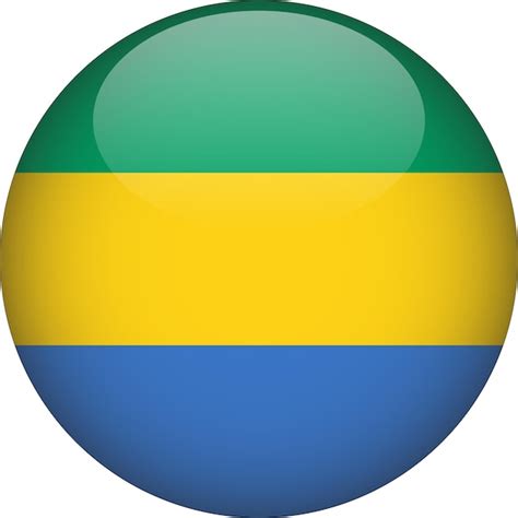 Premium Vector | Gabon 3D Rounded Flag Button