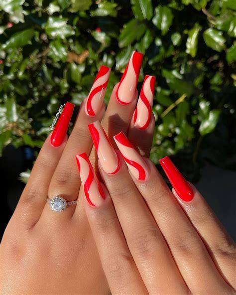 Nail Design Ideas! in 2021 | Long square acrylic nails, Red acrylic nails, Acrylic nails coffin ...