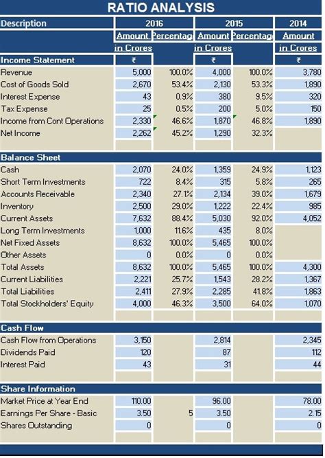 Download Ratio Analysis Excel Template - ExcelDataPro