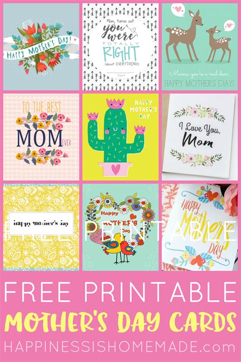 Free Printable Mother's Day Cards - Happiness is Homemade