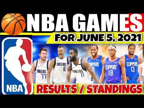 NBA Games Schedule for June 5, 2021 - YouTube