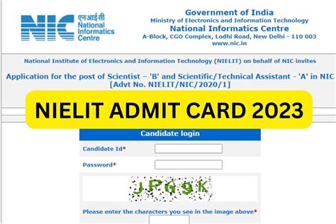 NIELIT Admit Card 2023, Scientist B Hall Ticket Download @ nielit.gov.in