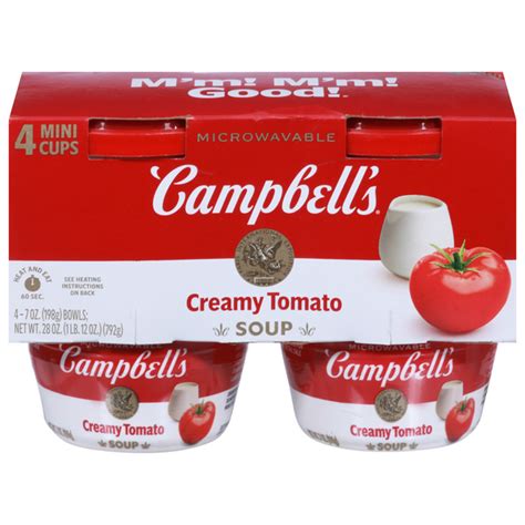 Save on Campbell's Creamy Tomato Soup Mini Cups Microwaveable - 4 ct Order Online Delivery ...