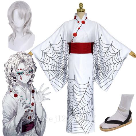 Costumes Cosplay Demon Slayer Kimetsu no Yaiba Spider Hill Rui Costume Kimono Full Set Specialty ...