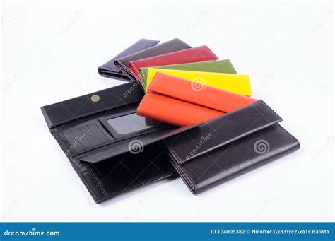 Various Colors Leather Wallet Isolated Stock Photo - Image of fashion ...