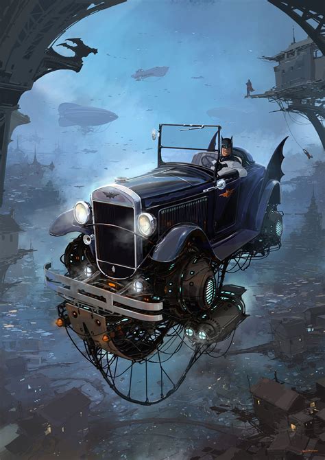 Dieselpunk Batman | Dieselpunk, Car illustration, Steampunk art