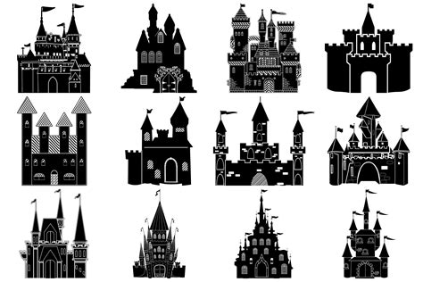 Castle Silhouettes AI EPS PNG By Me and Ameliè | TheHungryJPEG