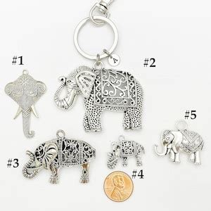 Best Christmas Gift, Silver Elephant Luck Keychain, Strength, Wisdom, Stability, Power, Lucky ...
