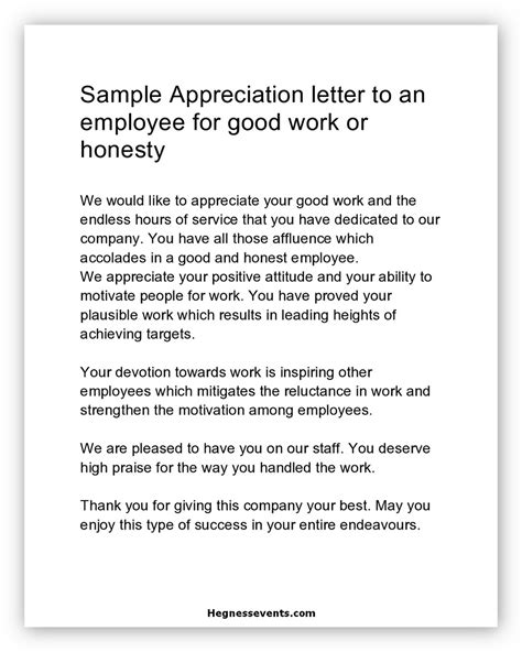 32+ Best Appreciation Letter Template and Writing Tips | hennessy events