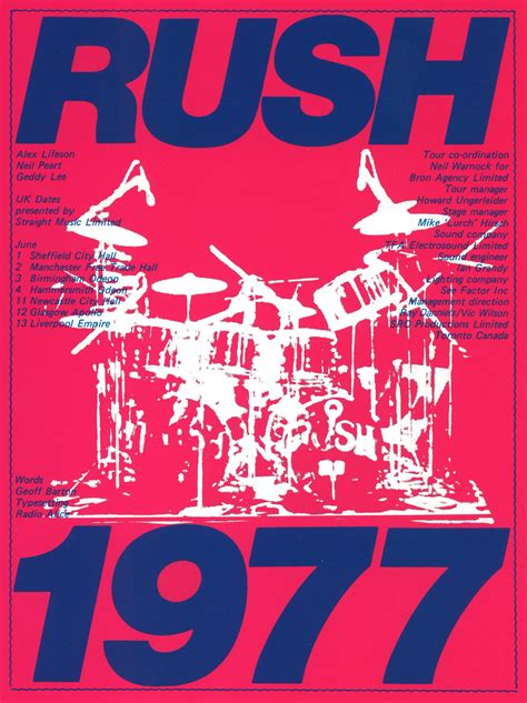 Rush Tour Program https://www.facebook.com/FromTheWaybackMachine | From ...