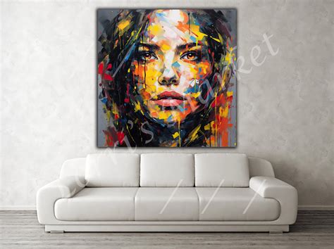 Abstract Paint-spattered Lady Digital Art Print Great Gift - Etsy