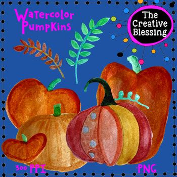 Hand Painted Watercolor Pumpkin Clip Art by The Creative Blessing