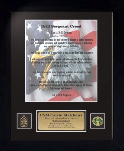 Army "Creed" Retirement Plaques