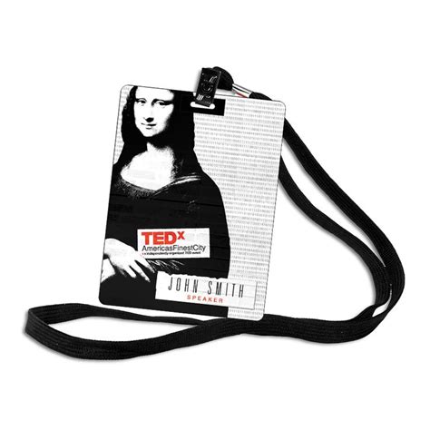 Tedx Event Badge Design with Mona Lisa Image