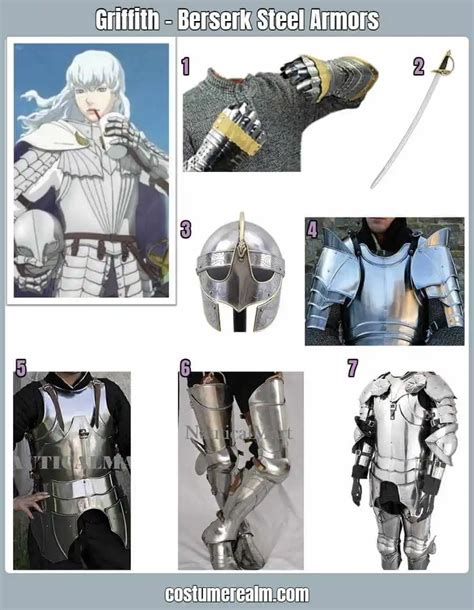 Griffith Costume Berserk Steel Armors in 2022 | Costumes, Costume boots, Shoulder armor