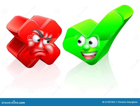 Tick And Cross Cartoon Cartoon Vector | CartoonDealer.com #20589945