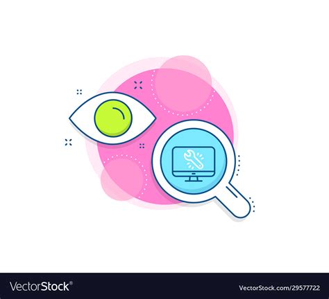 Spanner tool line icon monitor or computer repair Vector Image