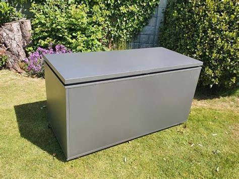 Metal Outdoor Storage Box Mojave Gazebo Cushion Box Grey 160cm