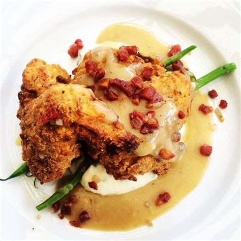 Buttermilk Fried Chicken, Mashed Potatoes, Haricot Verts and Gravy ...