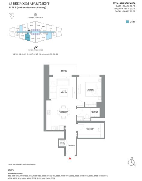 340 Riverside Crescent Apartments by Sobha - Floor Plan