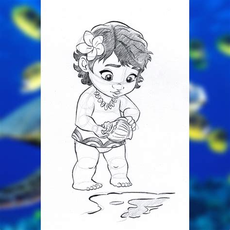 Baby Moana Sketch at PaintingValley.com | Explore collection of Baby ...