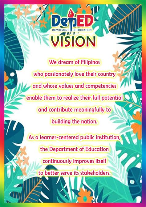 Deped mission vision and core values printable decor teach pinas – Artofit