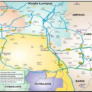 Map of Klang Valley city roads and highways | Download Scientific Diagram