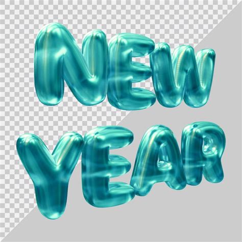 Premium PSD | New year text design with 3d modern style