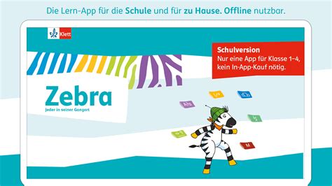 Ernst Klett Verlag - Zebra Deutsch App - Schulversion 1-4 Mit der Lern-App den Grundwortschatz ...