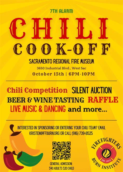 Chili Cook Off Flyer - Firefighters Burn Institute