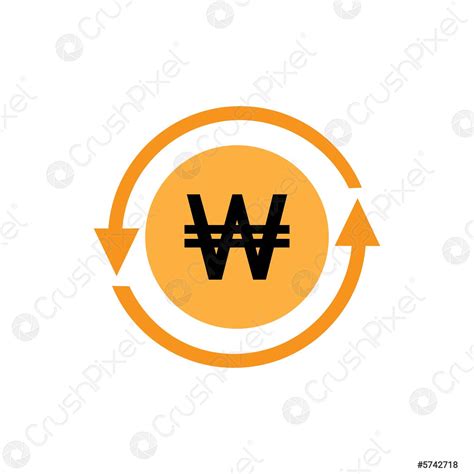 South Korean Won symbol icon Vector - stock vector 5742718 | Crushpixel