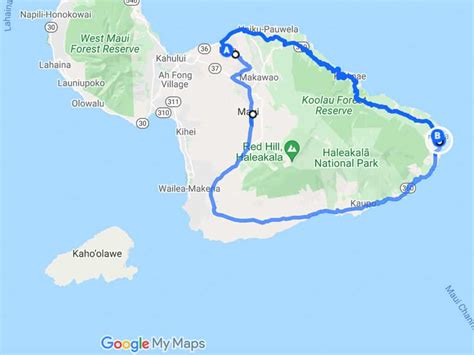 Map Of Road To Hana Maui Hawaii - Jilly Lurlene