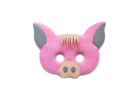 PIG Felt Mask Pink Piggy Mask Toddler Adult Mask Pretend | Etsy