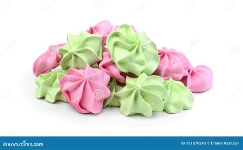 Meringue Kisses Isolated On White Stock Image - Image of background ...