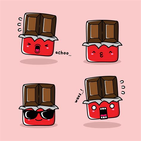 vector illustration of cute chocolate emoji 10521834 Vector Art at Vecteezy