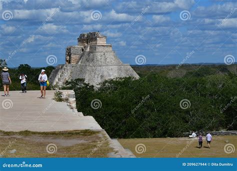 The Pyramid of the Magician-Uxmal -Mexico 17 Editorial Stock Image - Image of pyramid, structure ...