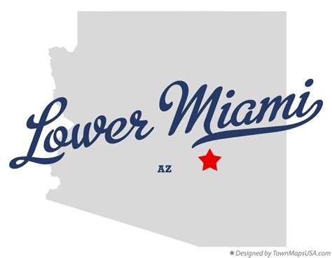 Map of Lower Miami, AZ, Arizona