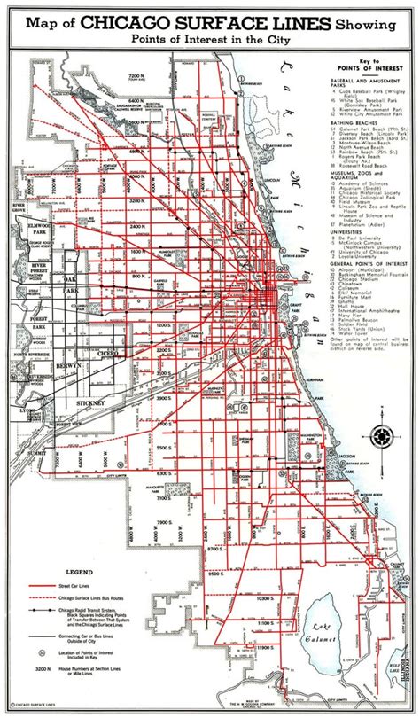 Chicago Streetcar map from 1937. General Point of Interest #39 - Ghetto ...