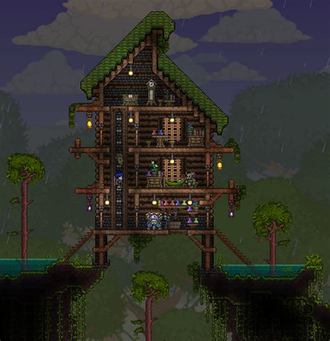 I've quickly built a jungle house. What do you think? | Jungle house, Terraria house design ...