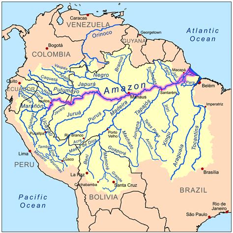 Amazon River Map, Amazon River Travel Map, Amazon River Polical Map, Amazon River Tour Map