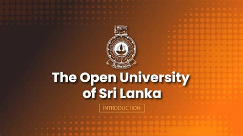 Introduction to The Open University of Sri Lanka (2023) - YouTube