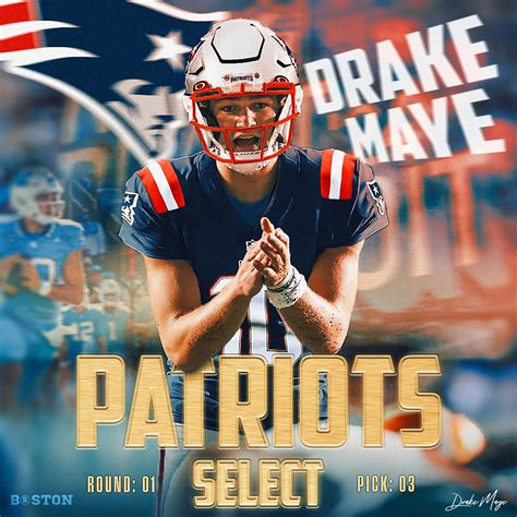 Drake Maye to Patriots: 2024 NFL Draft Jersey Swap :: Behance