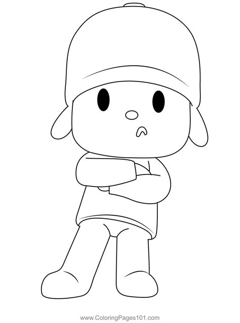 Talking Pocoyo Coloring Page for Kids - Free Pocoyo Printable Coloring ...