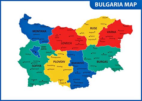Bulgaria Map of Regions and Provinces - OrangeSmile.com