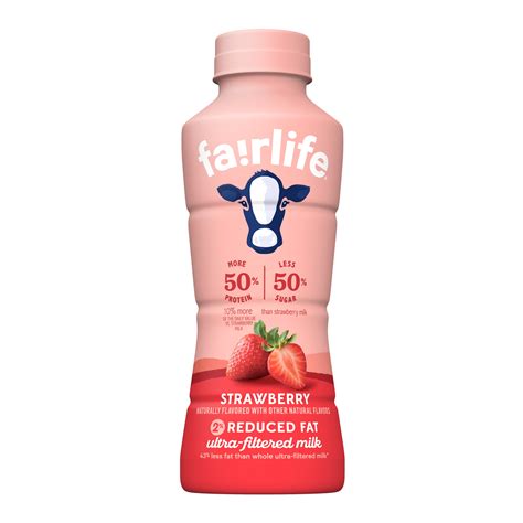 fairlife 2% Reduced Fat Strawberry Ultra Filtered Milk, 14 fl oz - Walmart.com