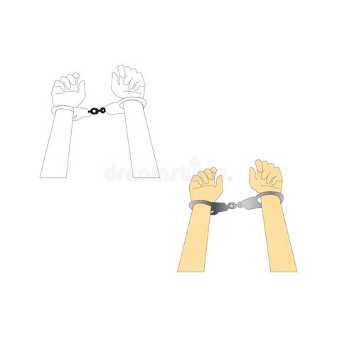 Handcuffs Sign Icon on White Stock Illustration - Illustration of icon ...