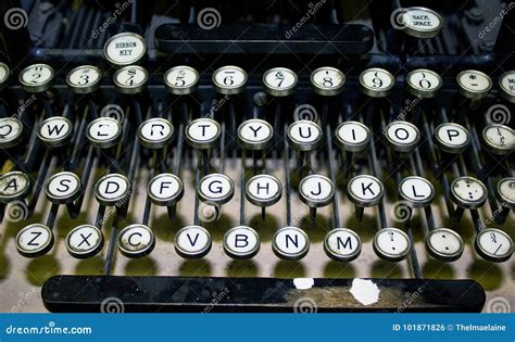 Closeup of an Old Fashioned Typewriter Keyboard Stock Photo - Image of closeup, letters: 101871826