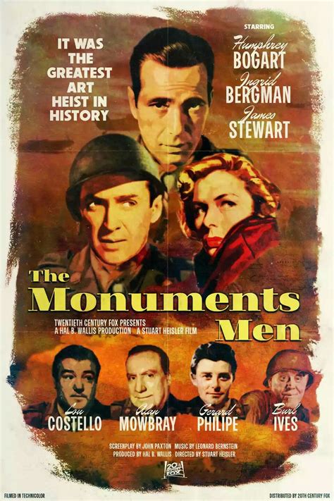 The Monuments Men alternative movie poster Fantastic Movie posters #SciFi movie posters #Horror ...